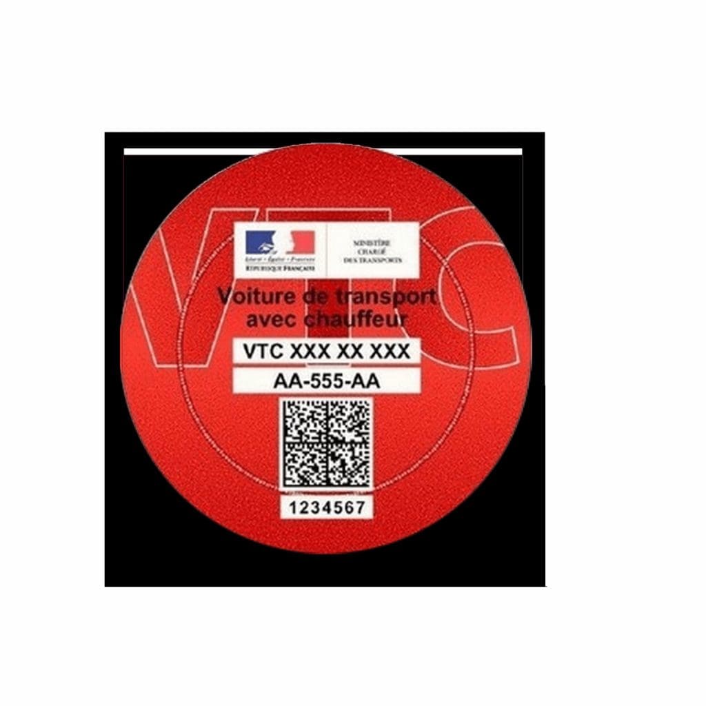 Macaron VTC stickers Pochette pare-brise
